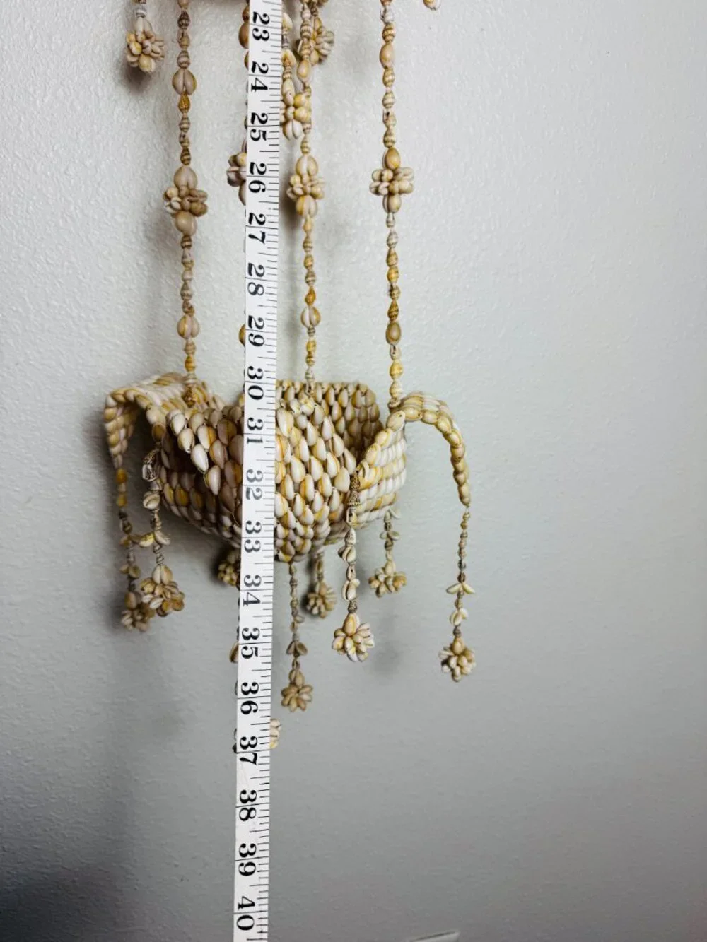 Vintage Seashell Cowrie Hanging Chandelie  2 Tiers 38